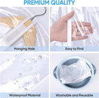 BALEINE 48'' Clear Garment Bags, 6 Packs PEVA Dress Bag for Closet Clothes Dresses Suit Coats Storage (Clear, 6PK)