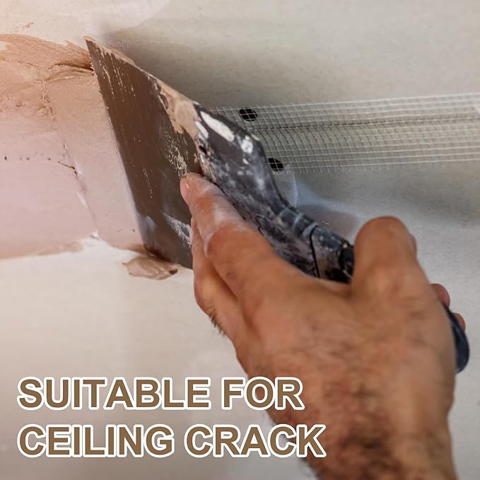 PATIKIL Drywall Repair Mesh Tape, 6 inch x 328 ft Fiberglass Repair Patch Self-Adhesive Dry Wall Joint Tape 9 Mesh Wall Hole Crack and Seam Patch, White