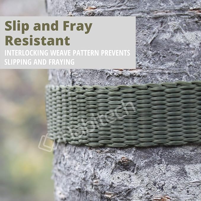 250' Tree Tie Strap Staking and Guying Material - Made in USA - 1,800 Lbs Strength, Olive Green