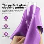 HOMEXCEL Microfiber Glass Cleaning Cloths 6 PK, Lint Free Streak Free, Reusable Microfiber Cleaning Cloth for Cleaning Windows, Glasses, Mirrors, Screens, Stainless Steel, and More Purple-14×16"