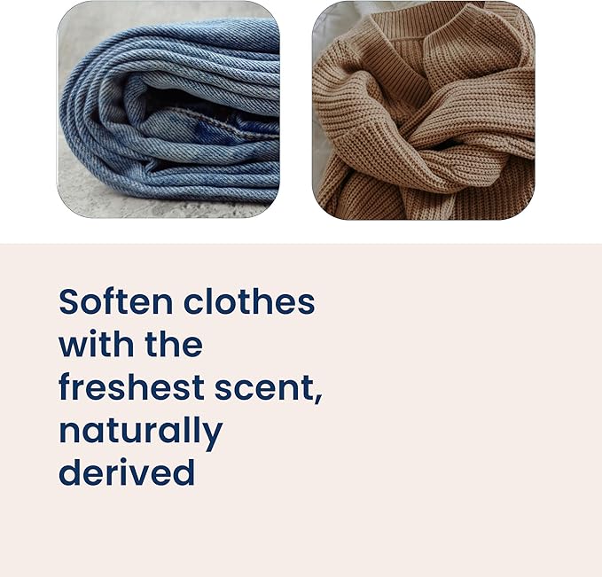 Fabric Softening Conditioner for Clothes| Safe for Babies & Kids with Sensitive Skin | Plant-Based | Includes 4 Refills | Unscented Rinse(200 Loads)