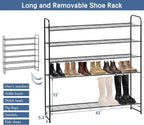 KEETDY Large Shoe Rack 6 Tier Organizer Tall Metal Shoe Organizer for Entryway Bedroom Floor Garage, Wide Shoe Shelf Storage Fits 42 Pairs Men Sneakers, Black