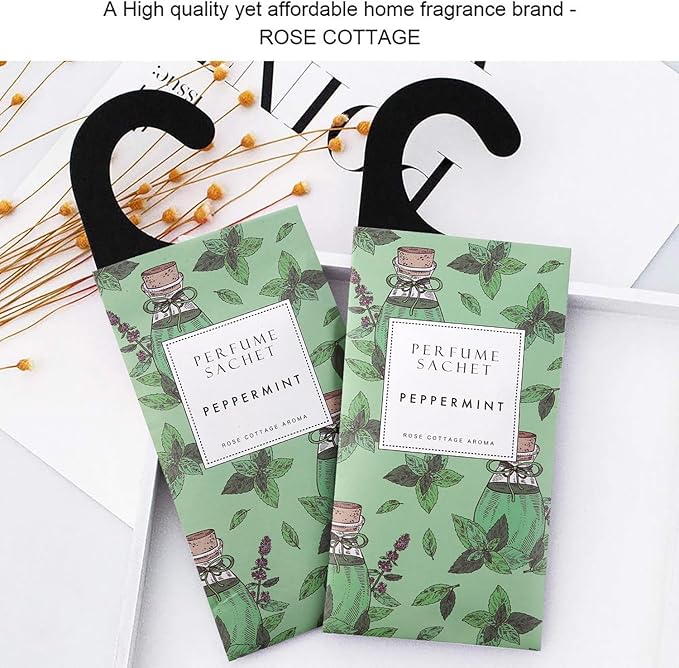 Large 12 Packs Peppermint Hanging Closet Deodorizer Air Freshener Long Lasting Scented Sachets Smell Goods for House