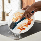 Full Circle Clean Ocean Dish Brush, Comfortable Grip, Sustainably Made 100% From Recycled Ghost Fishing Nets, Safe for Nonstick
