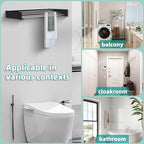 Laundry Drying Rack Collapsible, Wall Mounted Clothes Drying Rack. 31.5" Wide, 13.1 Linear Ft, 5 Aluminum Rods, with Wall Template, Screwdriver Bit(Black)