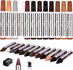 Furniture Repair Kit Wood Markers - Markers and Wax Sticks for Stains, Scratches, Wood Floors, Tables, Desks, Carpenters, Bedposts, Touch Ups, and Cover Ups (25)