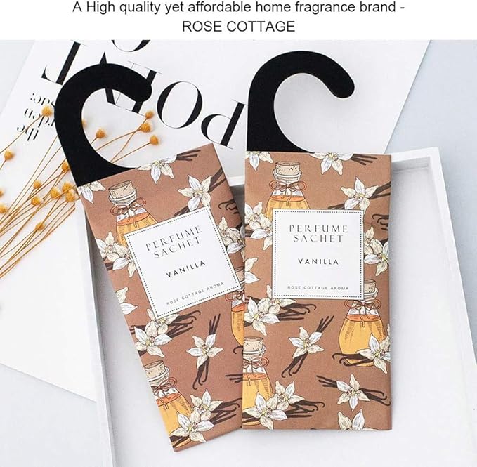 Large 12 Packs Vanilla Hanging Closet Air Freshener Scented Sachets Long Lasting Smell Goods