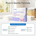 BellaLuce Sensitive Skin Laundry Detergent Sheets, 100 Loads (50 Count) - Hypoallergenic & Fragrance Free Washing Strips, Gentle for Baby, Travel & Dorm Essentials