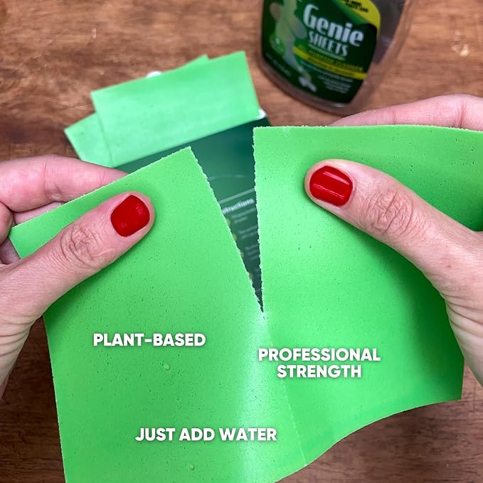 Genie Sheets All Purpose, Glass and Bathroom Cleaners Combo Pack | Concentrate Makes 6 24oz Bottles | Professional-Strength | Just Add Water | Eco-Friendly Plant-Based | 6 Sheets