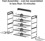 CCCEI Garage Tools Storage with Charging Station. Power Tool Battery Organizer Utility Shelf with Power Strip. 4 Drills Holder Wall Mount Rack, Black 5 Layer.