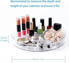 2 Pack Lazy Susan 9.25" Inch Turntable Organizer Pantry Organization and Storage Container Bins Spice Rack Cabinet Rotating Condiment for Pantry Kitchen Vanity Bathroom Jewelry Holder Clear