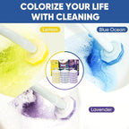 30Ct Aromative Toilet Brush Refills, Toilet Bowl Cleaner Refills, Double-Layer Cleaning Pads Added, Disposable Refill Heads for Toilet Bowl Cleaner Wands，Lemon, Blue Ocean, Lavender （Patented）
