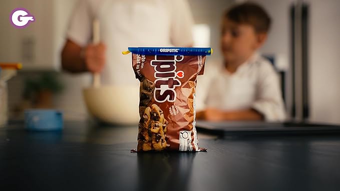 GripStic Bag Sealer. Reusable Chip Clips, Bag Clips. Patented. Airtight & Waterproof Seal on Food Storage Bags, Kids Snacks & More. Near Zero Waste. 12ct Small