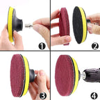 Auniwaig 1000-Grits 7 Inch Scrubber Scouring Pads Gray-Multipurpose, Drill Scuffing Disc Hoop and Loop Cleaning Kit for Bathroom & Kitchen 6pcs