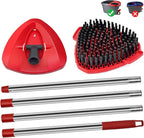 4 Part Stainless Steel Spin Mop Handles, Mop Base & Upgrade Scrub Brush Combo for Ocedar EasyWring 1 Tank Spin Mop System, Mop Handle Mop Base & Brush Set for O Cedar Mop, Universal Thin Screw Joints