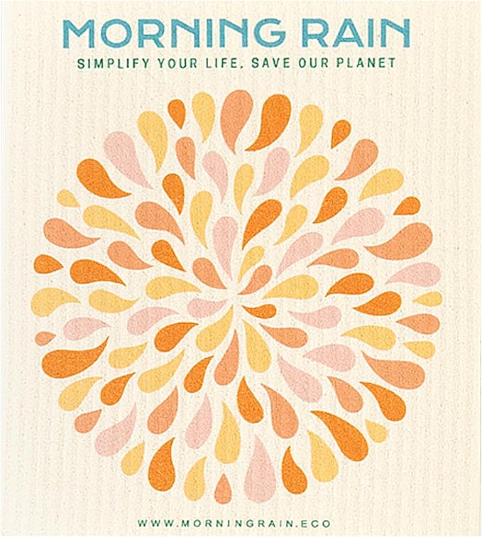 MorningRain Swedish Cloths for Kitchen, 7 Pack Watercolor Dish Towels, Washable Paper Towels, Non-Scratch Cellulose Sponge Cloths, No Odor, Biodegradable, Reusable Dishcloths