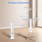 3 Tier Portable Clothes Drying Rackwith 4 Pulleys,Indoor and Outdoor Collapsible Rack Clothing with Shoe Drying Rack for Space Saving