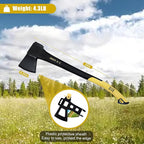 24" Splitting Axe Hatchet, Nylon Shock-Absorbing Handle, Camping Axe for Logs, Wood