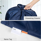 Polecasa Small Heavy Duty Laundry Bag with 130gsm Tear Resistant Fabric and Handles, Easy to Carry Durable Dirty Clothes Drawstring Bag, Perfect for College Dorm, Travel, 21”x24”,Navy