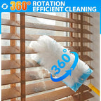 50 Count Disposable Duster Refills for Swiffer Dusters with 1 Handle - 360° Multi-Surface Larger Size Feather Dusters, Dusting Kit for Cleaning Home, Furniture, Blinds and Ceiling Fans