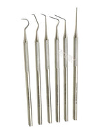 Premium Set of 12 Stainless Steel Precision Micro Probe Set Combo-Straight, Single, Short Double, Long Double, Triple and Hook Tips -Pick Tool Set 5.5"(14CM) (Set of 6 Each)
