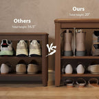 Wood Shoe Rack Bench for Entryway, 2 Tier Shoe Rack for Front Door Entrance, Shoe Bench with Shoe Storage for Entryway, Bedroom, 23.6"