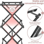 APEXCHASER Clothes Drying Rack, 3-Tier Laundry Drying Rack for Clothes, Expandable Metal Clothing Dryer, Collapsible Towel Rack, Air Drying Rack, Black