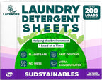 Sudstainables Laundry Detergent Sheets (200 Loads) – Eco-Friendly, Plastic-Free, Zero Waste, Laundry Washing Machines Soap Sheets; Dissolvable, Space-Saving Strips for Travel (Lavender)