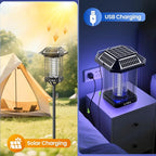 LiBa Solar Bug Zapper Outdoor, 2 in 1 Mosquito Zapper Cordless & Rechargeable, Solar Insect Killer Lamp, 3500V Mosquito Catcher Decor Light for Patio Garden Backyard