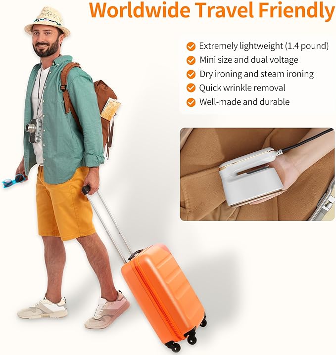2024 New Steamer Iron For Clothes Travel Mini: Handheld Size Portable Clothing Small Garment Electric Steam Ironing Machine For Travel College Dorm Home Essentials
