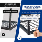 FLEXIMOUNTS 4x8 Overhead Garage Storage Rack, Adjustable Organization System, Heavy-Duty Metal Ceiling Racks, 2 pack, Black