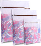 GOGOODA 3 PCS Laundry Mesh Bags Delicates Wash Bags for Lingerie Stockings (1 Large 16 x 20 Inches, 1 Medium 12 x 16 Inches, 1 Small 8 x 12 Inches)