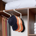 Tumbler Lid Organizer, Horizontal Tumbler Lid Storage Hook Up to 10 Lids, Space Saving Cup Lid Holders Under Cabinet Tumbler Lid Hook for Kitchen Organizer and Storage, Paper Towel Rack Hanger (White)