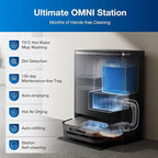 ECOVACS Robot Vacuum Cleaner DEEBOT X5 PRO Omni with All-in-one Station, 12.800Pa, ZeroTangle, TruEdge Adaptive Edge Mopping, 150℉ Hot Water Mop Washing, AINA 2.0 Intelligent Navigation