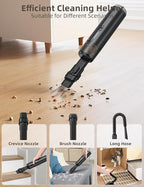 Chuboor Handheld Car Vacuum Cleaner, 14,000Pa Cordless Vacuum Cordless Rechargeable, 120 WPowerful Mini Hand Vacuum with Multifunctional Nozzle for Car, Home, Office, Pet Hair (Brown)