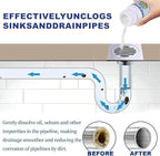 Sink and Drain Cleaner Powder, Pipeline Dredging Agent, Kitchen Unblocker, Powder for Kitchen Toilet for Kitchen Bathroom Pipes Floor Drains, Drain Clog Remover for Routine Home Plumbing Maintenance
