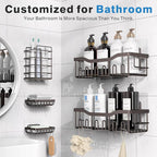 5-Pack Rustproof Stainless Steel Shower Caddy – No Drill Adhesive Bathroom Organizer with Large Capacity, Spacious Shower Shelves for Inside Shower, Kitchen & Home Decor Storage-XL Size