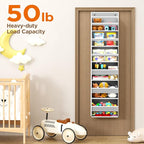 Over The Door Organizer, 6 Shelf Door Organizer Hanging with 6 Large Capacity Pockets, Over The Door Storage Hanging Shelves for Closet Wall Bathroom Closet Bedroom Nursery