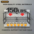 Large Power Tool Organizer Wall Mount, Power Tool Shelf System Battery Storage with 8 Cordless Drill Holder，3 Layers Heavy Duty Metal Loads 450lbs，Utility Racks for Garage Workshop