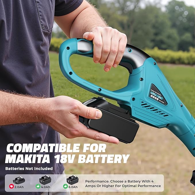 Cordless Tiller Cultivator Compatible with Makita 18V: MtiolHig Tiller for Gardening 360RPM Electric Garden Tiller, Brushless Rototiller 9" Width 6.3" Depth for Lawn/Soil Cultivation (No Battery)