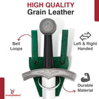 Armory Replicas - Ring Leather Universal O-Ring Medieval Style Axe Holder Belt Frog - Hand Crafted Genuine Leather Costume Weapon Holster Holder
