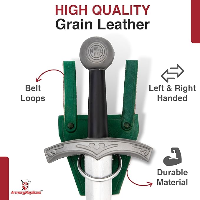 Armory Replicas - Ring Leather Universal O-Ring Medieval Style Axe Holder Belt Frog - Hand Crafted Genuine Leather Costume Weapon Holster Holder