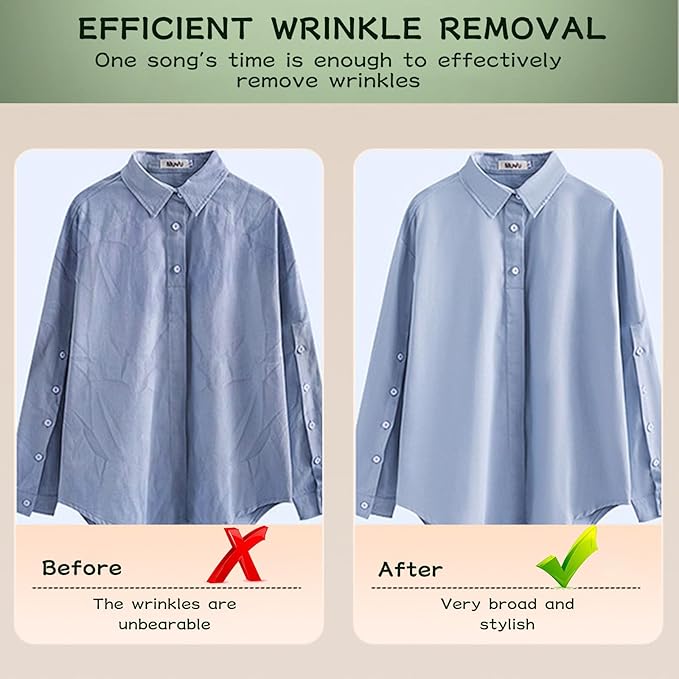 Portable Clothing Steamer, 800W 2-In-1 Iron & Clothes Steamer,A 30S Fast Preheating High-Power Clothing Wrinkle Remover That Is Not Picky About Fabrics and Suitable for Both Home & Travel (Beige)