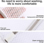 Small Honeycomb Lingerie Bags with Hanging Loop- MDSXO 3 Pack Mesh Laundry Bags for Washing Delicates, White Wash Bags for Socks, Bra, Mask, Baby Clothes 10 * 12 inch [3 Pack]