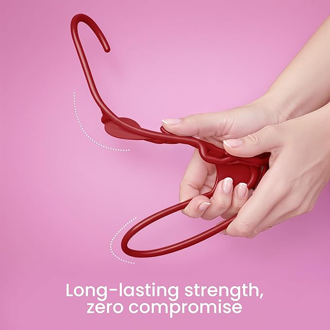 Utopia Home Plastic Hangers 30 Pack - Perfect Space Saving Clothes Hanger - Durable and Strong - Perfect Closet Organizers with Shoulder Grooves (Red)
