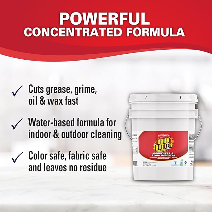 Krud Kutter KK05 Original Concentrated Cleaner/Degreaser Stain Remover, 5 Gallon