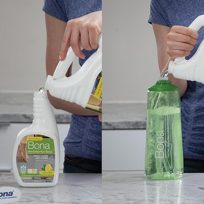 Bona Multi-Surface Floor Cleaner, for Stone Tile Laminate and Vinyl LVT/LVP with Lemon Mint 64 Fl Oz