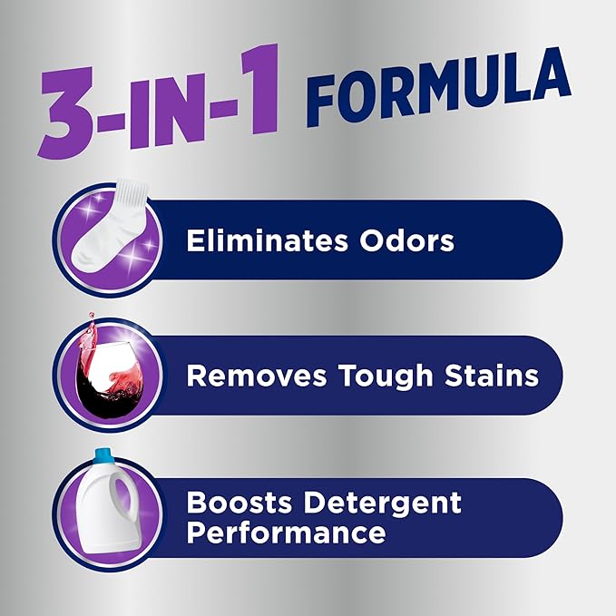 OxiClean Triple Action Odor Blasters Odor and Stain Remover Powder, Use with Detergent, Eliminates Tough Odors and Removes Stains, Color Safe and Chlorine Free, 6.5 lbs