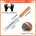5-in-1 Stainless Steel Hand Weeder Puller Tool & Dandelion Fork Knife - Hand Weed Removal Tool for Weeding, Planting, Transplanting, Soil Cultivating & Flower Care（13.8-inches