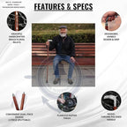 Deluxe Walking Sticks | Rosewood Crafted Cane with Solid Brass Chrome Decorative Bars | Nagina International